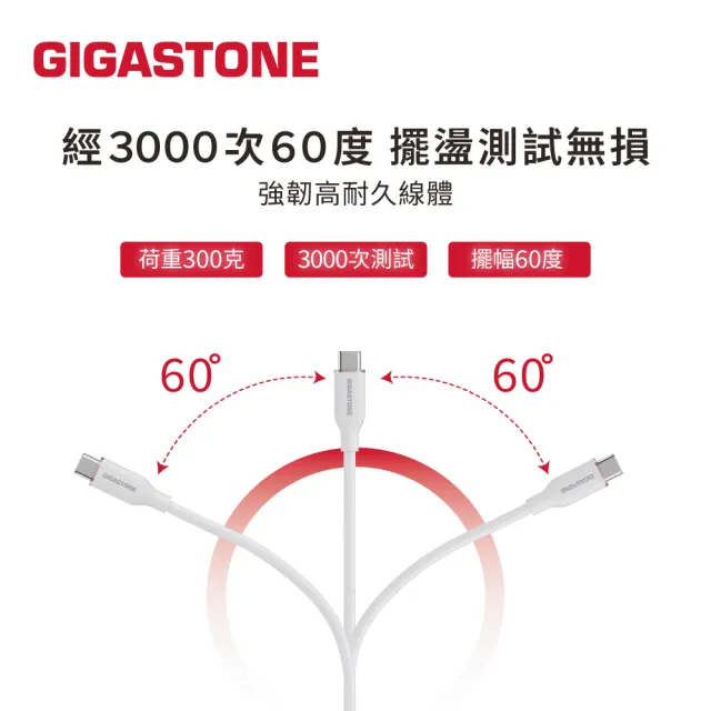 【Gigastone 立達國際】5入組 60W C to C 磁吸傳輸充電線 CC-7802W (iPhone17/三星手機/筆電/平板快充線)