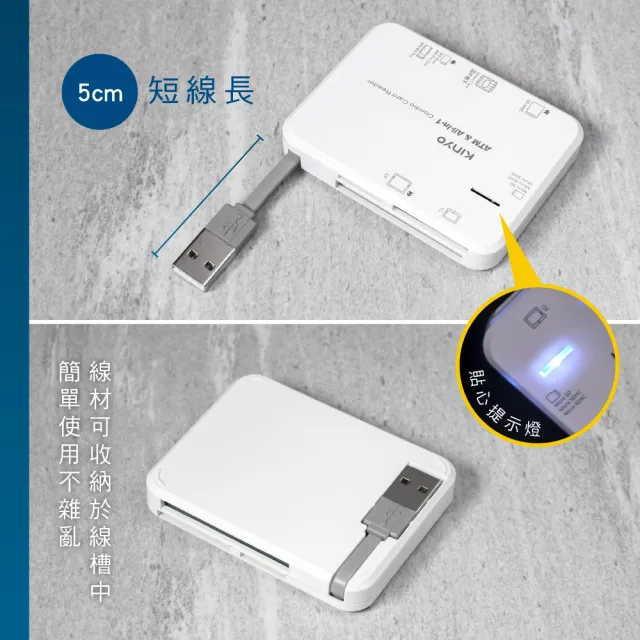 【KINYO】多合一晶片讀卡機(自然人憑證/網路報稅/網路ATM轉帳 KCR-6253)