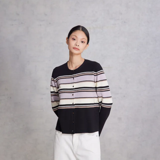 【giordano ladies】25FW 撞色條紋開襟小外套(02355626)