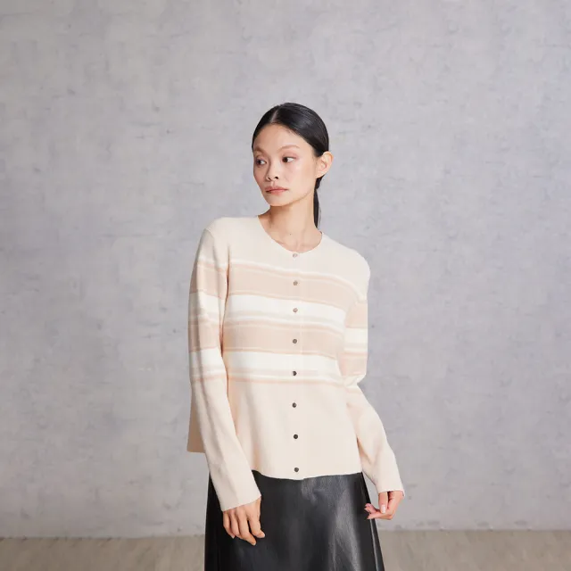 【giordano ladies】25FW 撞色條紋開襟小外套(02355626)