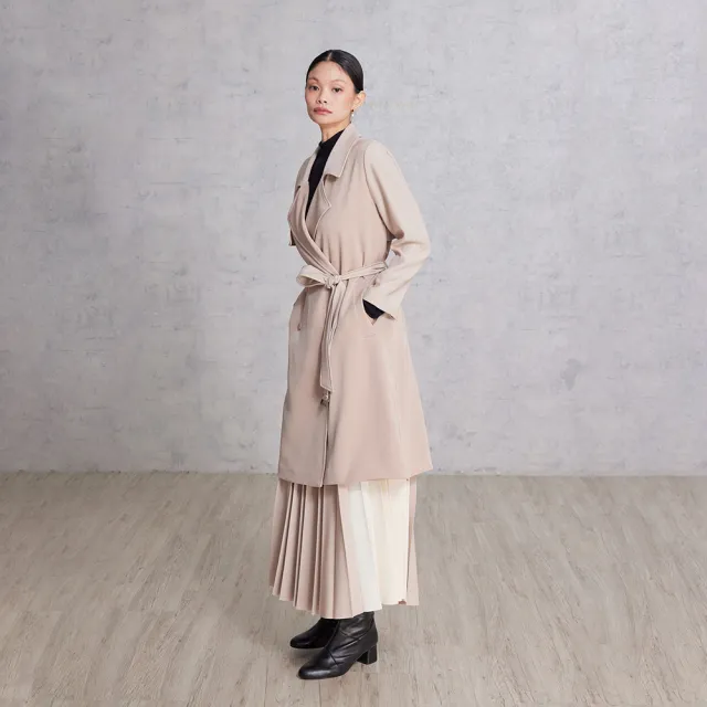 【giordano ladies】25FW 閃亮材質綁帶風衣(02375531)