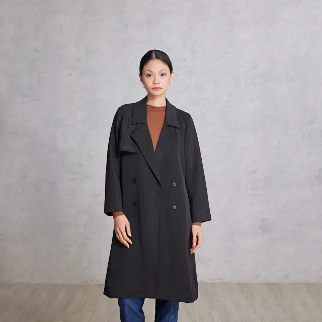 【giordano ladies】25FW 閃亮材質綁帶風衣(02375531)