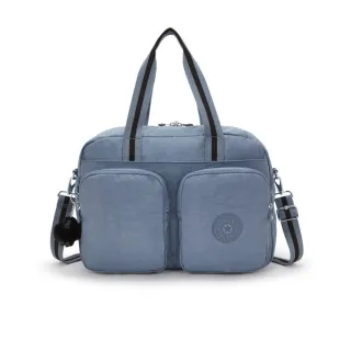 【KIPLING】岩石藍多袋收納手提斜背兩用包-DEFEA XL