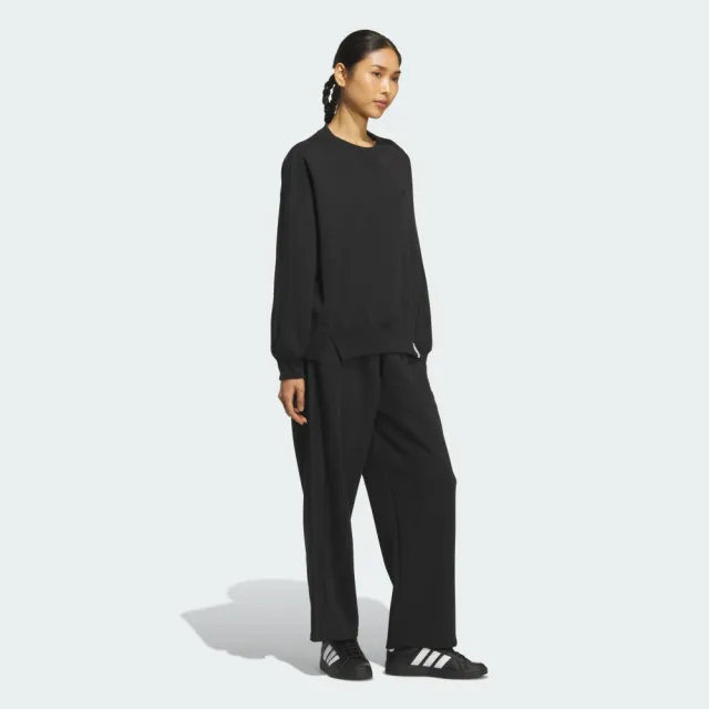【adidas 愛迪達】長褲 女 運動褲 寬鬆 ES+ 3S SWT PNT 黑 KF8244