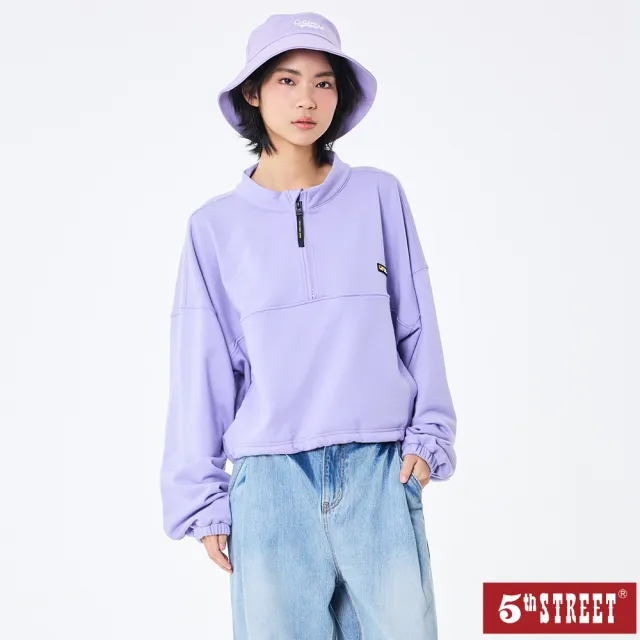 【5th STREET】女裝 長袖 半開襟上衣 紫色(560983)
