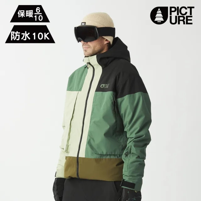 【Picture】男防水透濕滑雪外套 黑-綠-淺綠 Citrik JKT MVT0577 (S-L)