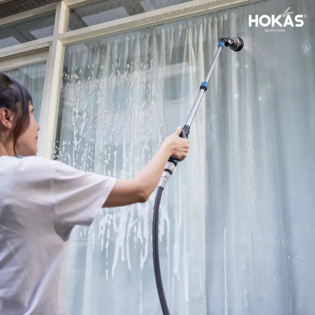 【HOKAS】HOKAS 輕巧園藝伸縮六段式長柄水槍