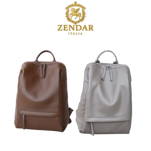 【ZENDAR】直播限定 限量1折 頂級超柔軟小牛皮後背包 瑪雅系列 全新專櫃展示品(2色)