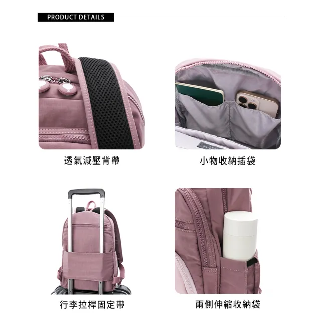【金安德森】Mellow 撞色休閒後背包(玫瑰粉)