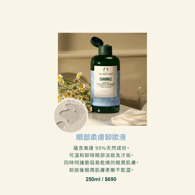 【THE BODY SHOP 美體小舖】淨膚卸妝潔顏組(茶樹潔面膠60ML+洋甘菊卸妝霜20ML)