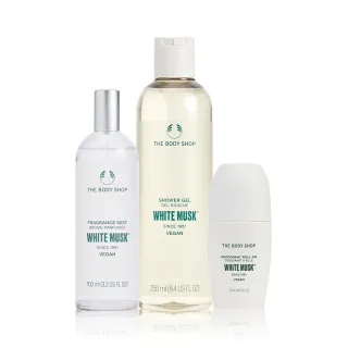 【THE BODY SHOP 美體小舖】白麝香人氣香氛組(沐浴膠250ML+芳香菁露100ML+體香劑50ML)