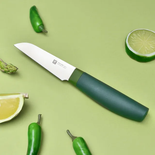 【ZWILLING 德國雙人】雙面抗菌砧板36cmx20cm-M號+Now S蔬果刀/削皮刀8cm(德國雙人牌集團官方直營)