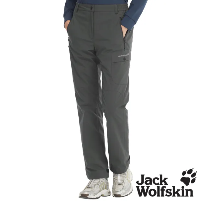 【Jack wolfskin 飛狼】女 防風雪褲 防潑水保暖褲 厚刷毛內裡休閒褲(岩灰)