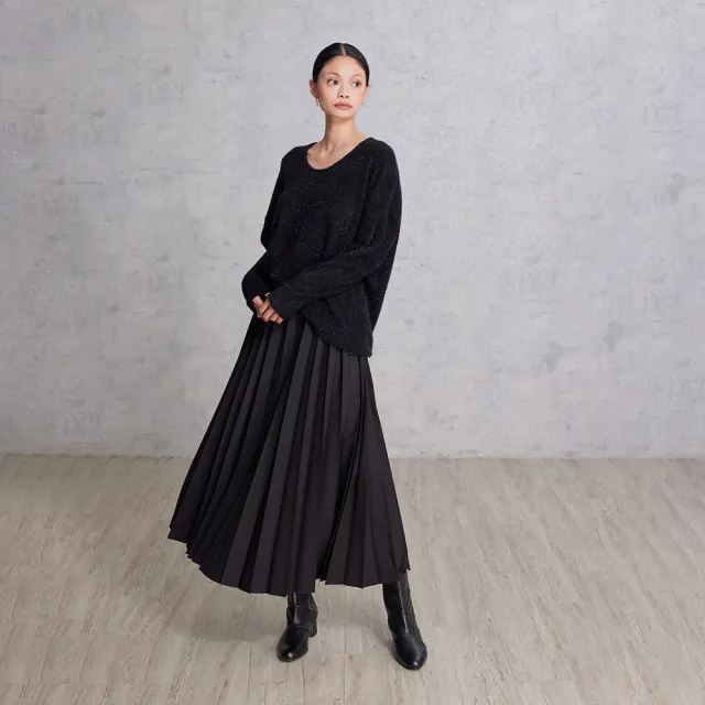 【giordano ladies】25FW 撞色百褶裙(02465526)