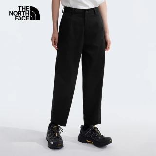 【The North Face】北面女款黑色UPF防曬高腰設計休閒褲｜89YGJK3(抗UV)