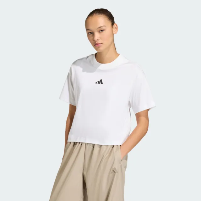 【adidas 愛迪達】W Ct Upf Tee 女 T恤 運動上衣 休閒短袖 白 黑 亞版(JZ6944)