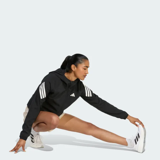 【adidas 愛迪達】Adi365 3s Jkt 女 連帽外套 運動外套 黑 白 亞版(KQ8074)