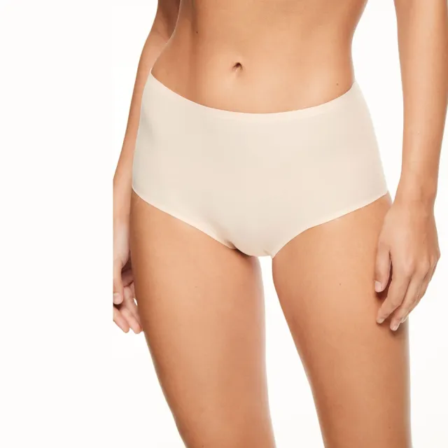 【Chantelle 仙黛爾】Soft Stretch.涼感透氣高腰無痕女內褲 黑膚粉色任選.26470_0WU(超強彈力包覆)
