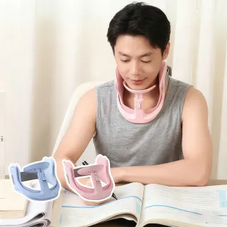 【柏詩互創】可調節頸托器 防低頭器 護頸托（頸椎牽引器 護頸神器 多檔調節 可拆卸空氣棉 360°不擋視線）
