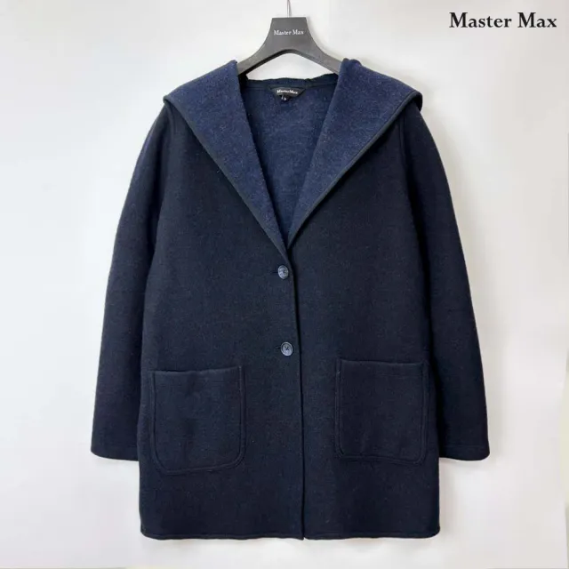 【Master Max】羊毛翻領撞色簡約保暖長大衣(8527148)