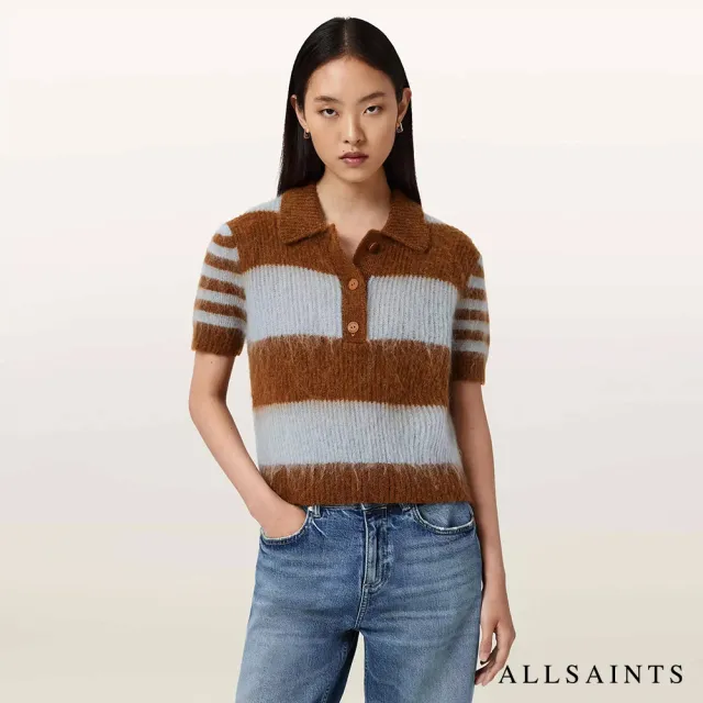 【ALLSAINTS】CLEM 馬海毛針織POLO上衣 (常規版型)