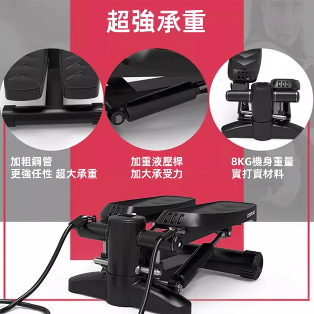 【UVLED 鈺創合成】免安裝/附拉繩/家用循環健步機（居家運動 健身塑型 健走機 登山踏步機 坐走機 健身車）