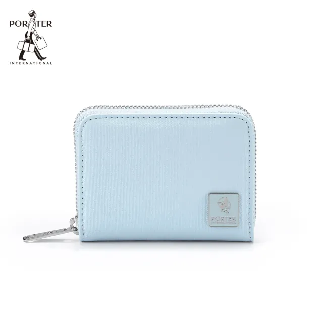 【PORTER INTERNATIONAL】復古品味MORI零錢包(輕霧藍)（其他規格）