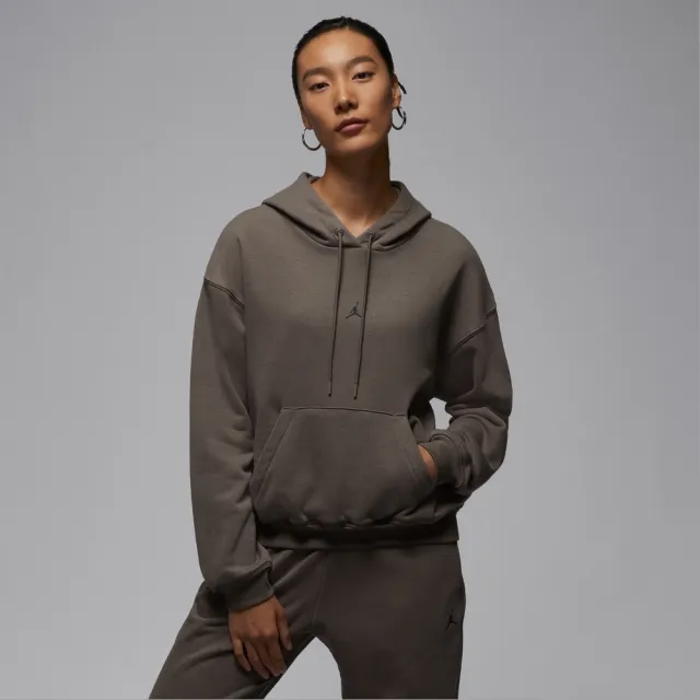 【NIKE 耐吉】連帽上衣 女 AS W J SPT DF CSVR FLC HOODIE 喬丹 運動 休閒 灰棕色 (IB2499040)