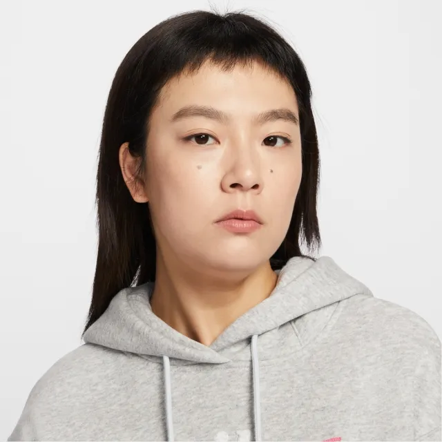 【NIKE 耐吉】連帽上衣 女 AS W NSW PHNX FLC OS LOGO HDY 運動 休閒 灰色 (IM9644043)