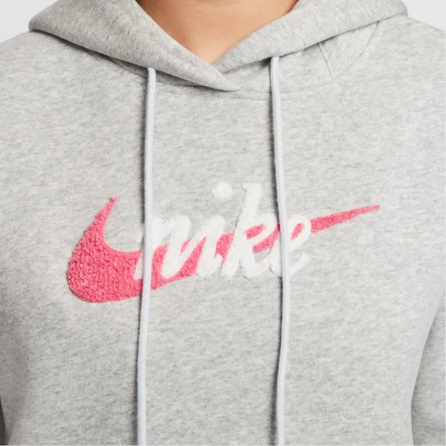 【NIKE 耐吉】連帽上衣 女 AS W NSW PHNX FLC OS LOGO HDY 運動 休閒 灰色 (IM9644043)