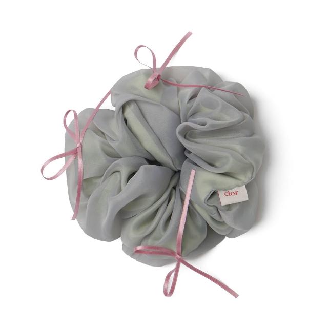 【Rockfish Weatherwear】RIBBON ORGANZA SCRUNCHIE 紗網髮圈 歐根紗 緞面 沙色