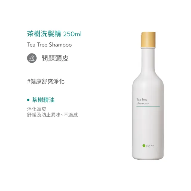 【O’right 歐萊德】洗髮精250ml 多款任選 (茶樹/綠茶典藏)_加價購