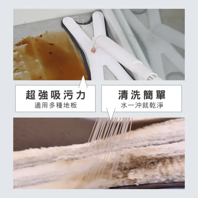 【百鈴】易秒擰免沾手X型豪華平板拖把-乾濕兩用X型拖布-12片(需搭配易秒擰免沾手X型豪華平板拖把)