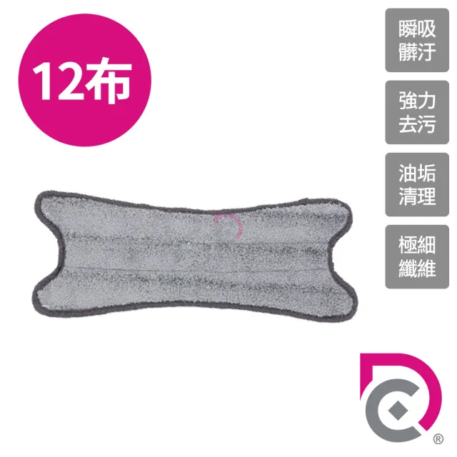 【德昌】馬上淨一秒瞬擰免碰水X型平板拖把-重油汙X型拖布-12片(需搭配馬上淨一秒瞬擰免碰水X型平板拖把)