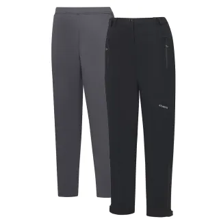 【ATUNAS 歐都納】女款防風防水+石墨烯刷毛兩件式保暖長褲(A1PA2502W黑/抗靜電/抗臭/戶外休閒)