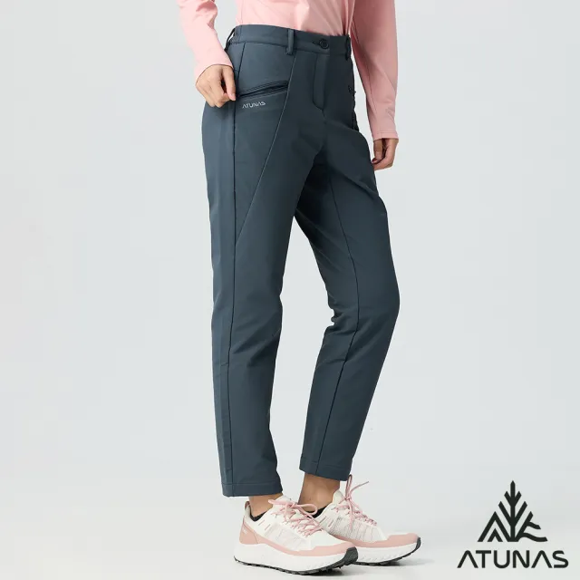 【ATUNAS 歐都納】女款石墨烯蓄熱抑菌抗臭輕保暖長褲(A1PA2506W暗藍/抗靜電/日常休閒/冬季賞雪/出國旅遊)