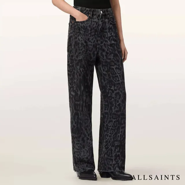 【ALLSAINTS】BLAKE 低調豹紋印花牛仔褲 W033EE(寬褲版型)