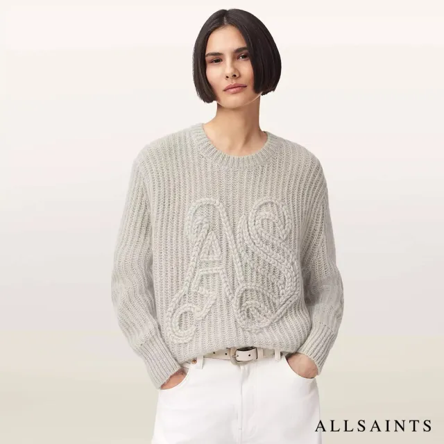 【ALLSAINTS】CHAIN AS 羊毛針織上衣-灰 W039KE (常規版型)