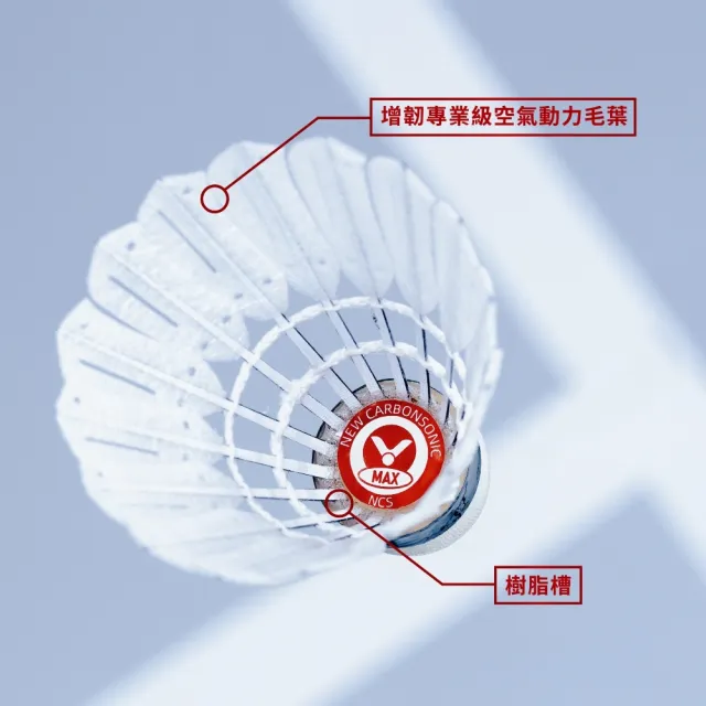 【VICTOR 勝利體育】羽球 新碳音-增韌專業級 NCS Max 飛行穩定 競賽推薦 碳音球 (12入/桶)