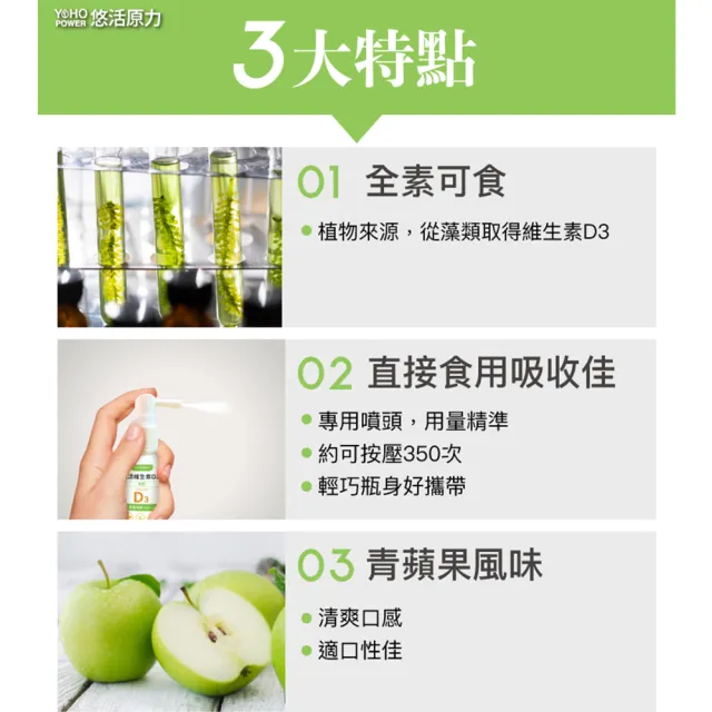 即期品【悠活原力】悠活維生素D3素食噴劑(50毫升/瓶 維生素d 滴劑)