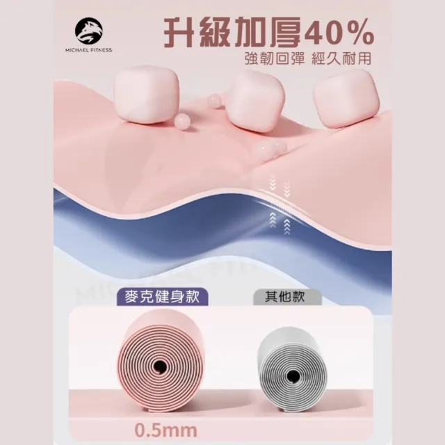 【Michael Fitness 麥克健身】瑜伽拉力帶 彈力帶 拉力帶 力量訓練 阻力帶(加厚防斷 各種強度滿足不同需求)