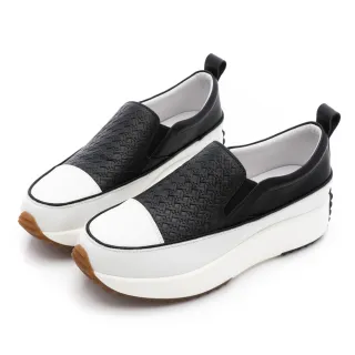 【GDC】Arus織紋鞋面真皮厚底休閒鞋-黑(526274-00)