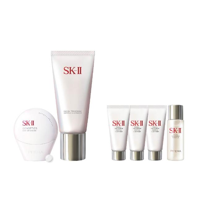 【SK-II】防曬霜30g+潔面乳120g(五合一小白球/防曬透明/新客入手)