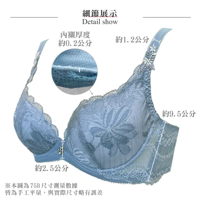 【Swear 思薇爾】撩波巴黎之春系列D-F罩涼感蕾絲集中包覆女內衣(鈷藍色)