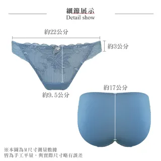 【Swear 思薇爾】撩波巴黎之春系列M-XL涼感蕾絲低腰三角女內褲(鈷藍色)