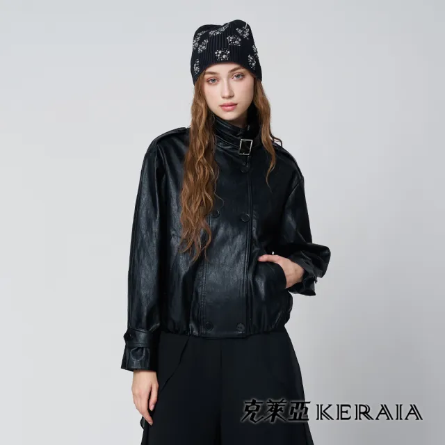 【KERAIA 克萊亞】魅力價-極簡風暴個性仿皮機車外套