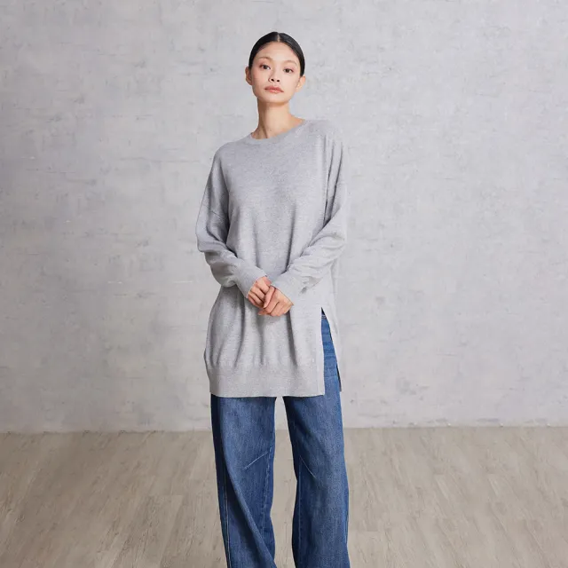 【giordano ladies】25FW 前衩長版上衣(02355587)