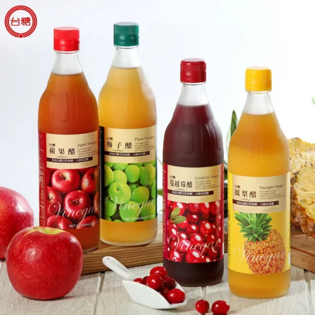 【台糖】梅子醋 600ml/瓶 x6入(天然釀造醋+鮮榨青梅汁 添加台糖果寡醣 蜂蜜)