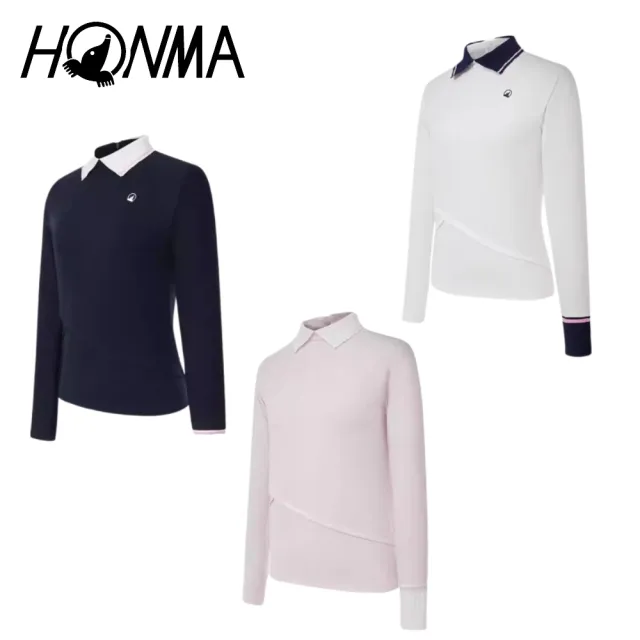 【HONMA 本間高爾夫】女款長袖POLO衫 2025春夏款 日本高爾夫專業品牌(XS-L 藏青/粉/白色任選HWKQ705R615)