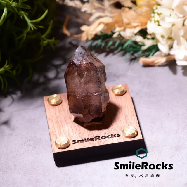 【SmileRocks 石麥】石麥水晶原礦 三輪骨幹水膽水晶原礦 SmilePAD 6X6cm  稀有收藏 No.62544260105